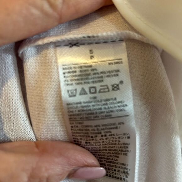 NEW BANANA REPUBLIC White layered silky hem TANK TUNIC TOP S - Picture 6 of 11